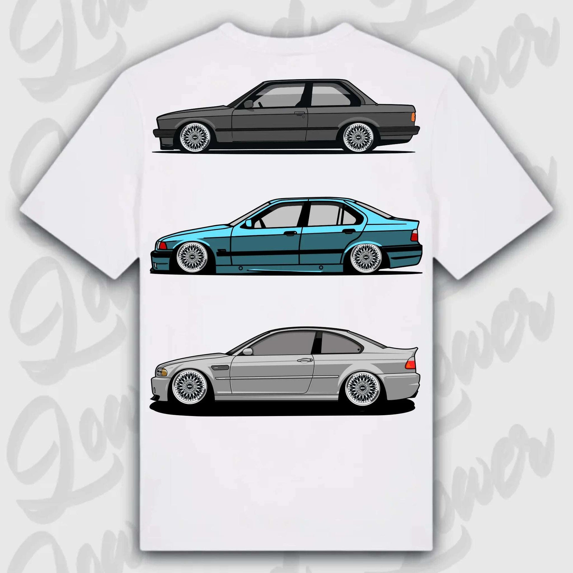 T-Shirt E30 - E46 - personalisierbar Standard T-Shirt ( Back Print ) White