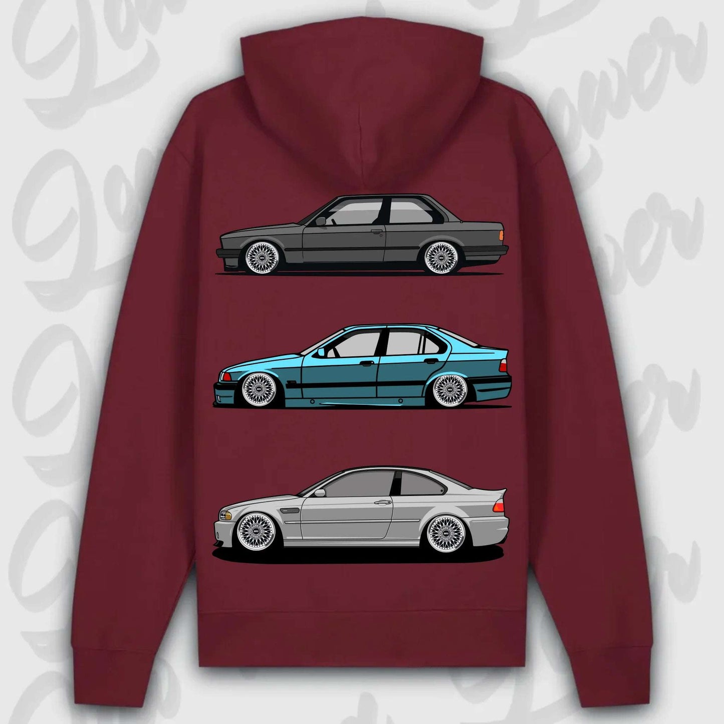 Hoodie E30 - E46 - personalisierbar Premium Hoodie Burgundy
