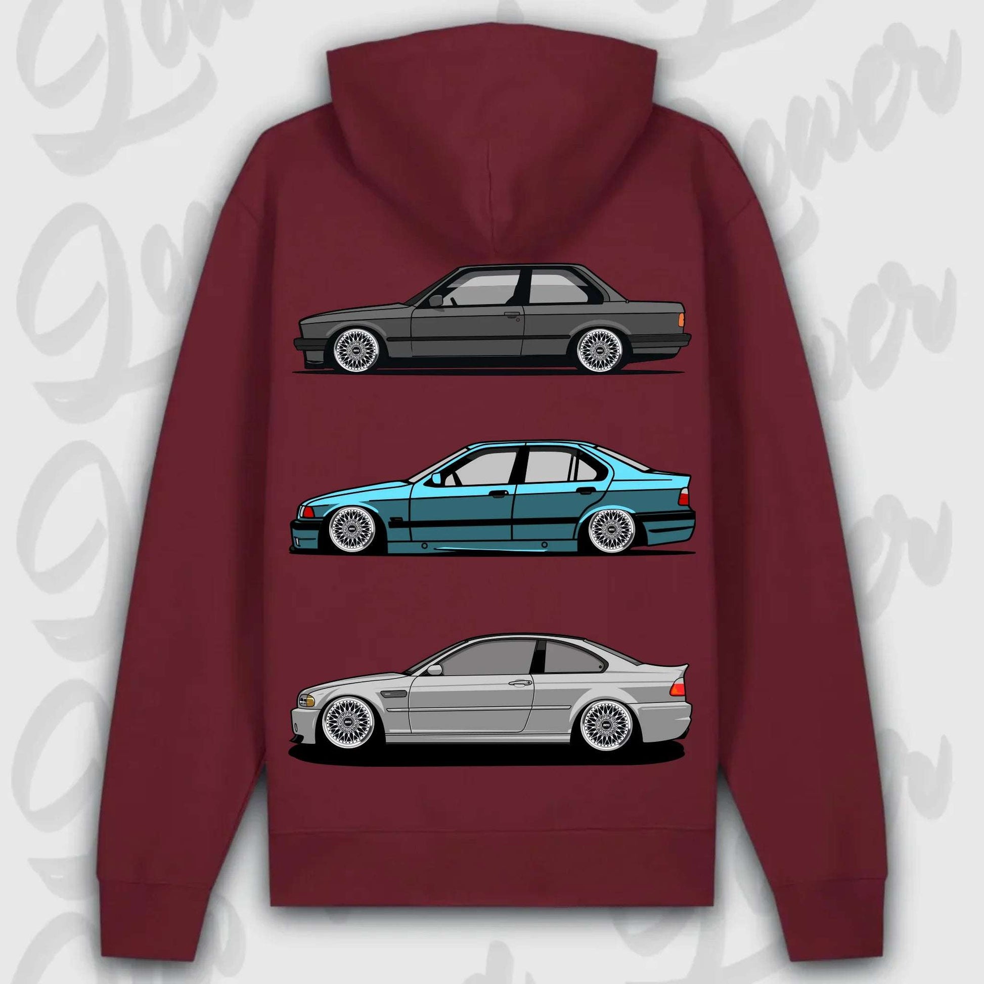 Hoodie E30 - E46 - personalisierbar Premium Hoodie Burgundy