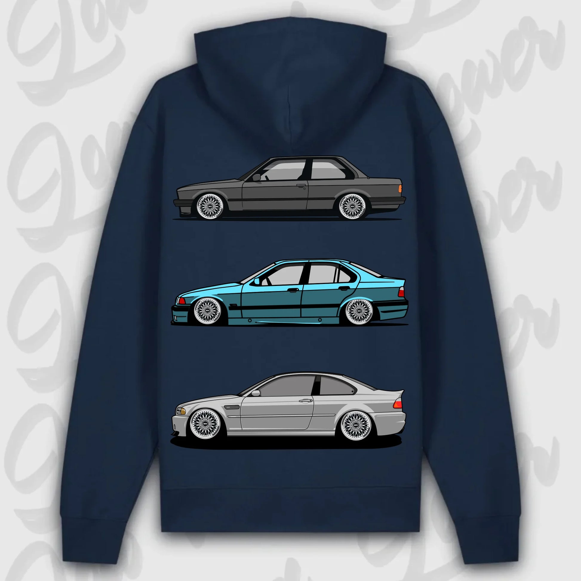 Hoodie E30 - E46 - personalisierbar Premium Hoodie French-Navy