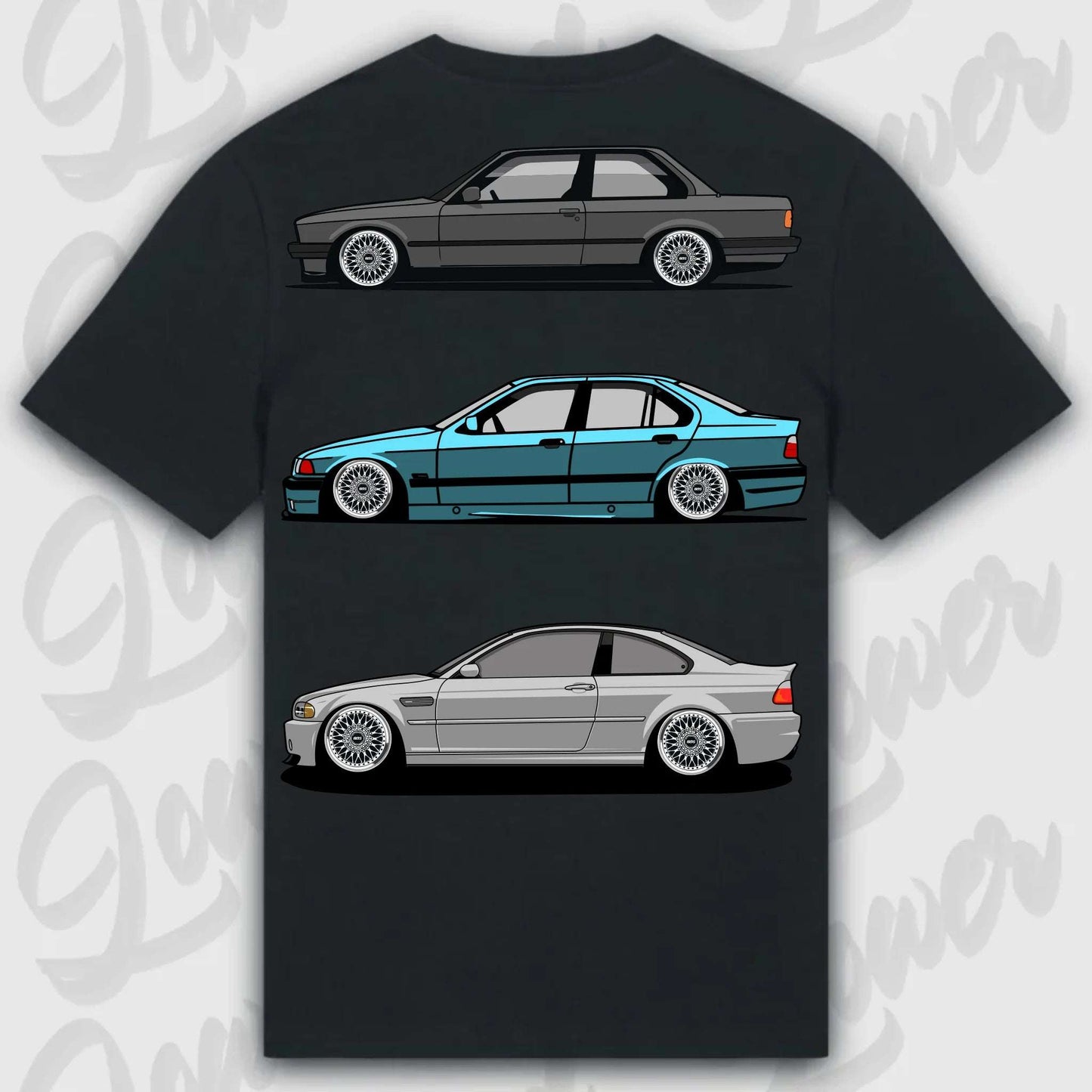 T-Shirt E30 - E46 - personalisierbar Standard T-Shirt ( Back Print ) Black