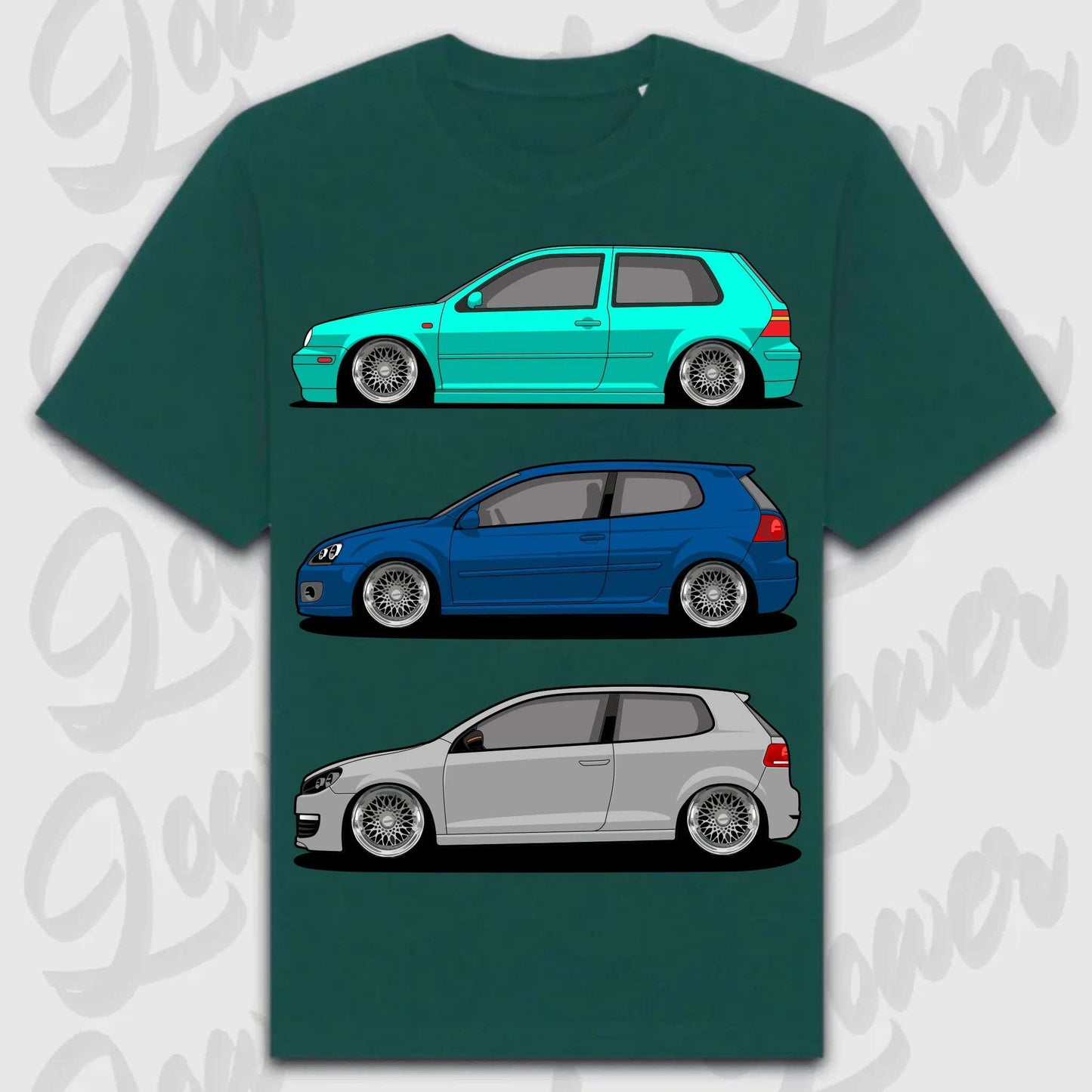 T-Shirt MK4 - MK6 - personalisierbar Oversized T-Shirt ( Front Print ) Glazed-Green
