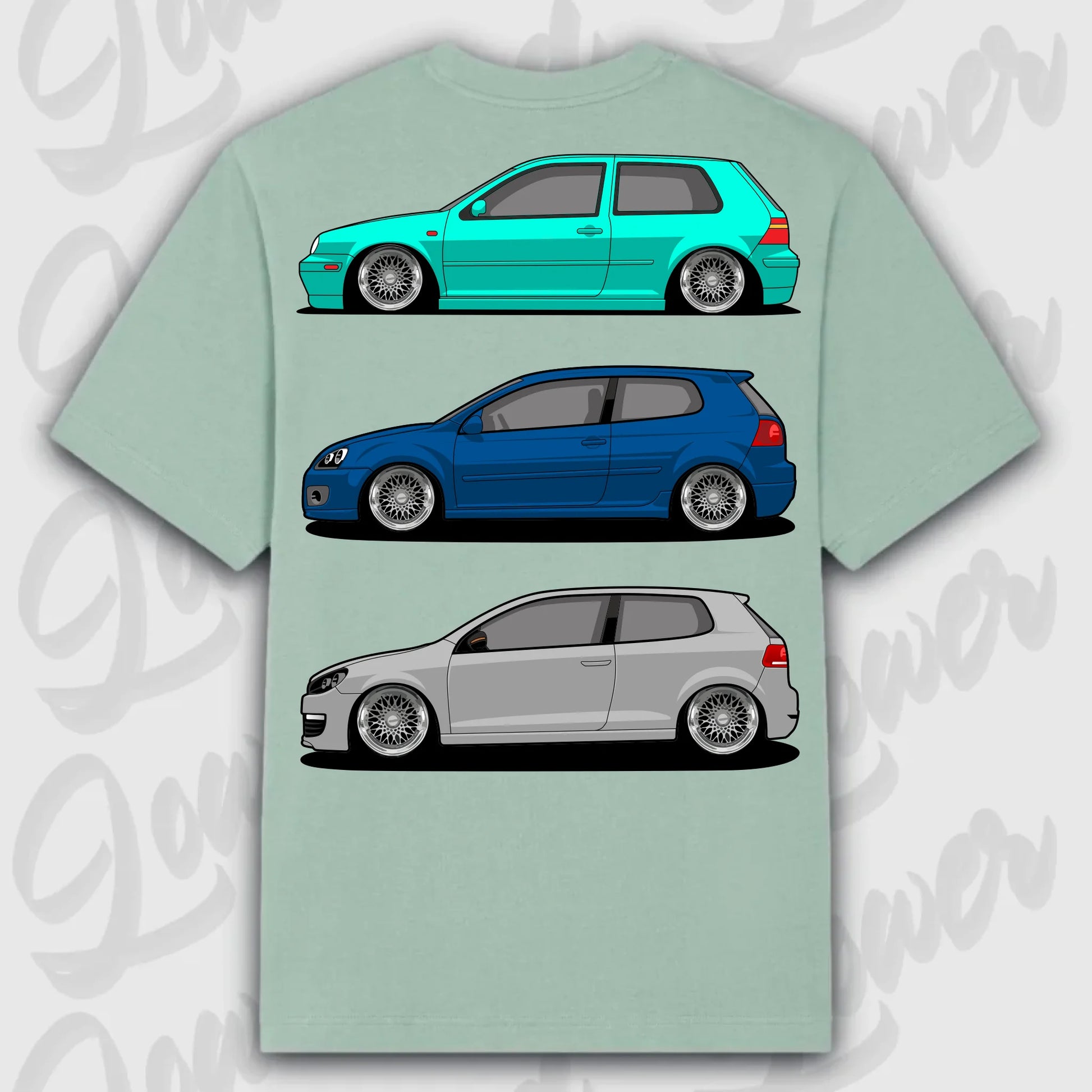 T-Shirt MK4 - MK6 - personalisierbar Oversized T-Shirt ( Back Print ) Aloe