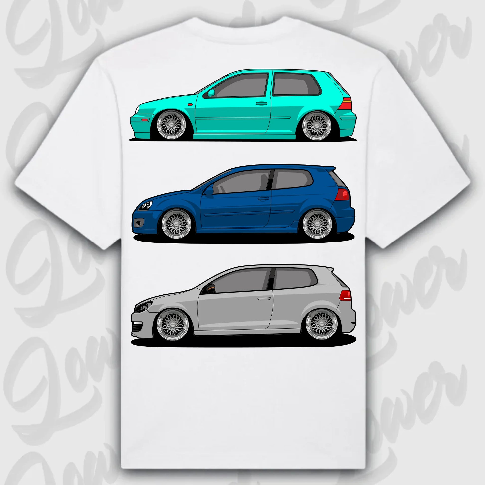 T-Shirt MK4 - MK6 - personalisierbar Oversized T-Shirt ( Back Print ) White