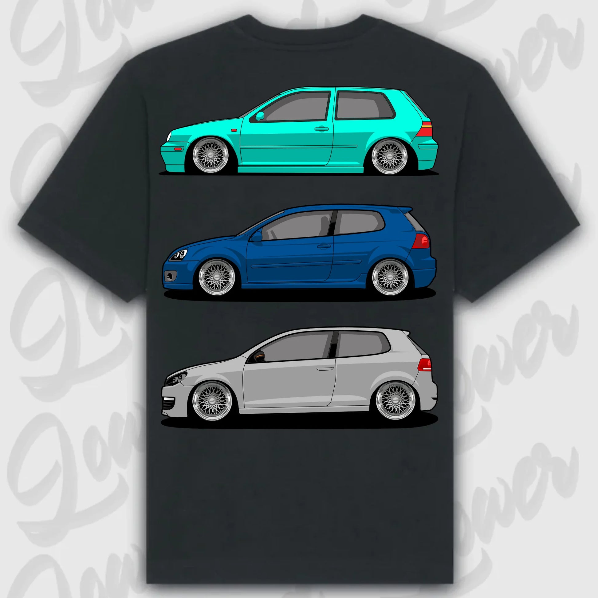 T-Shirt MK4 - MK6 - personalisierbar Oversized T-Shirt ( Back Print ) Black