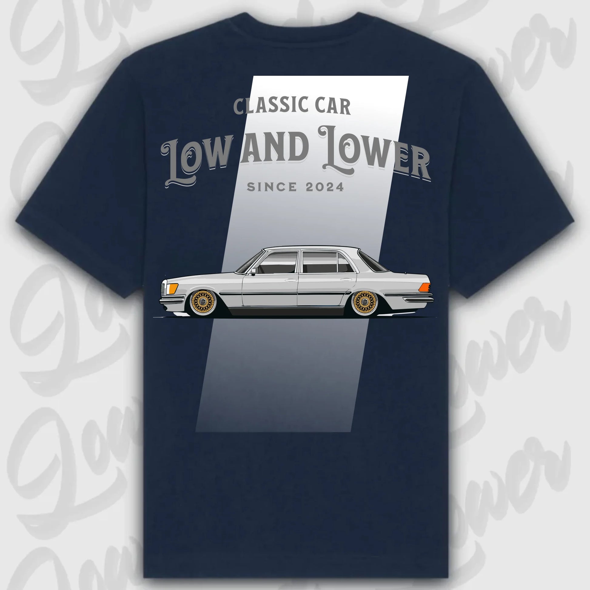 T-Shirt W116 - personalisierbar Standard T-Shirt ( Back Print ) French-Navy