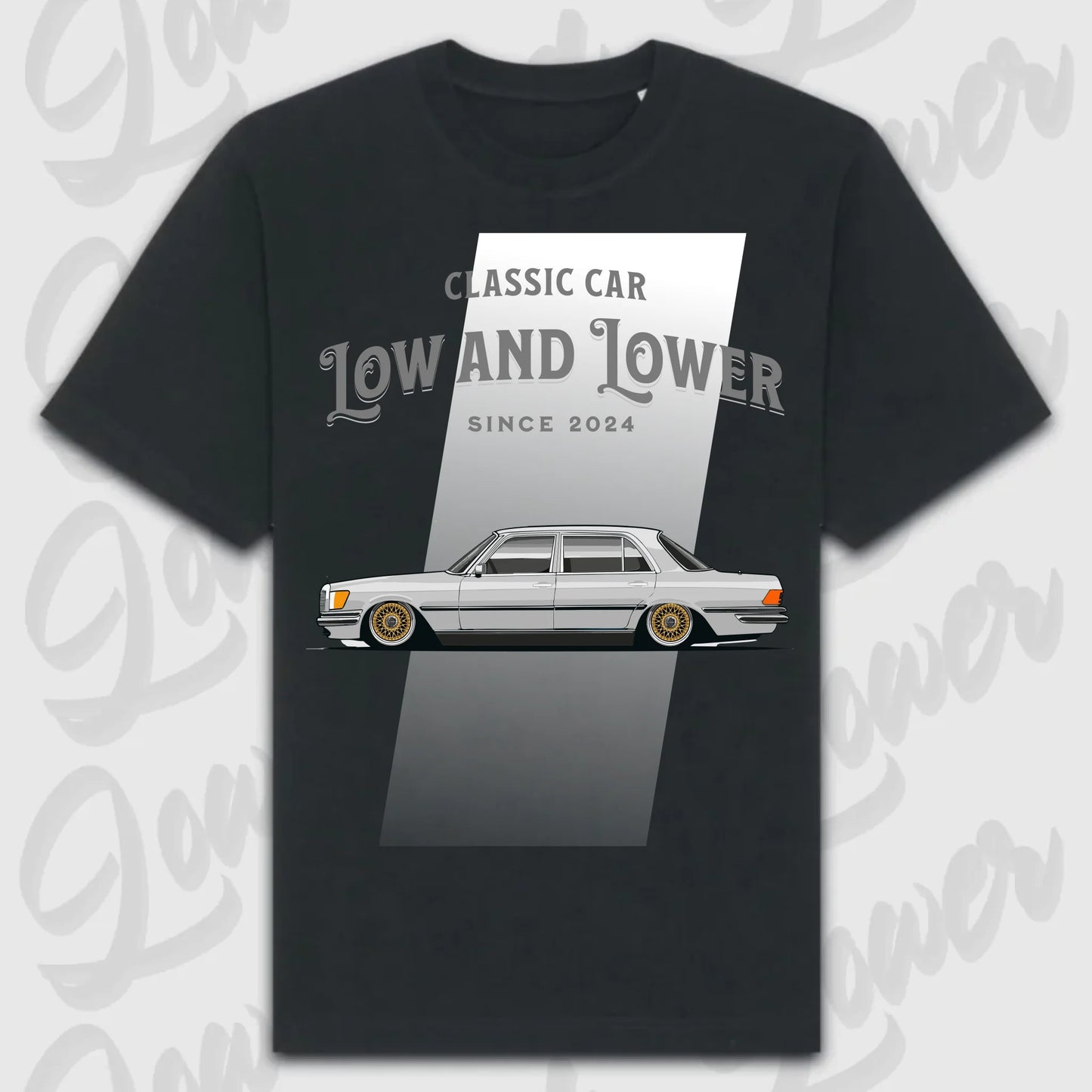 T-Shirt W116 - personalisierbar Oversized T-Shirt ( Front Print ) Black