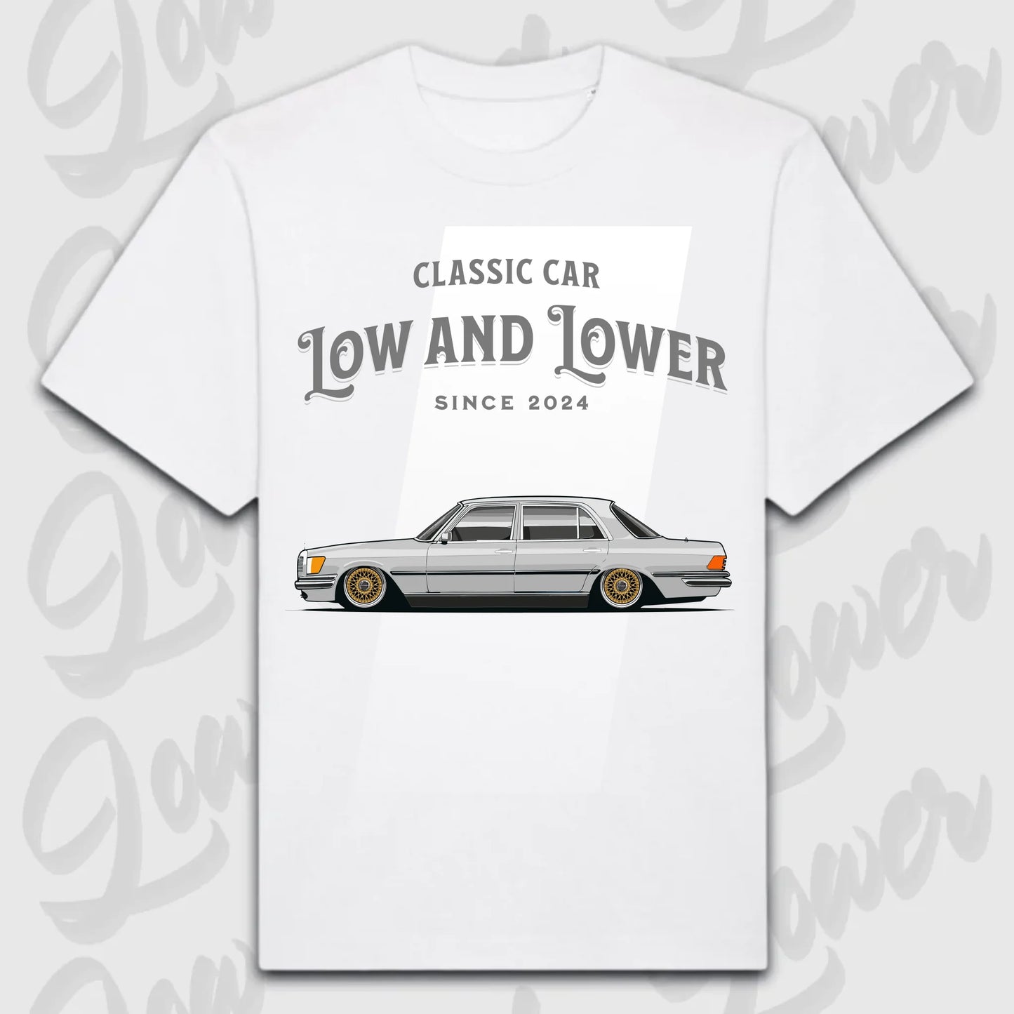 T-Shirt W116 - personalisierbar Oversized T-Shirt ( Front Print ) White