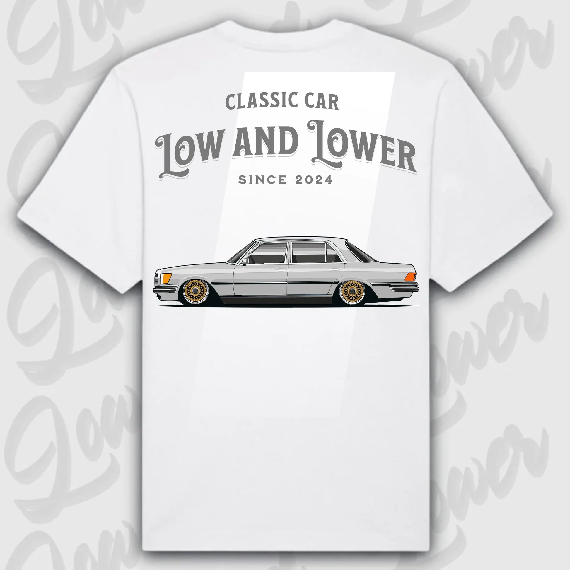 T-Shirt W116 - personalisierbar Oversized T-Shirt ( Back Print ) White