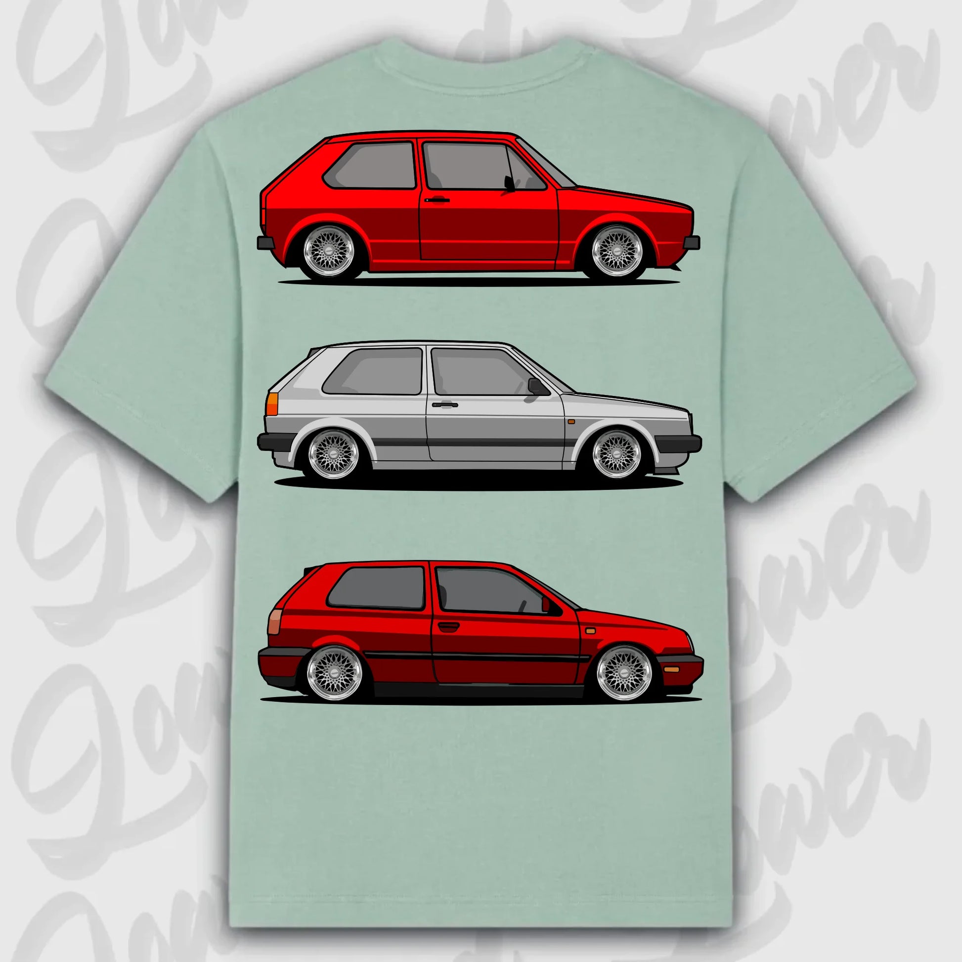T-Shirt MK1 - MK 3 - personalisierbar Oversized T-Shirt ( Back Print ) Aloe