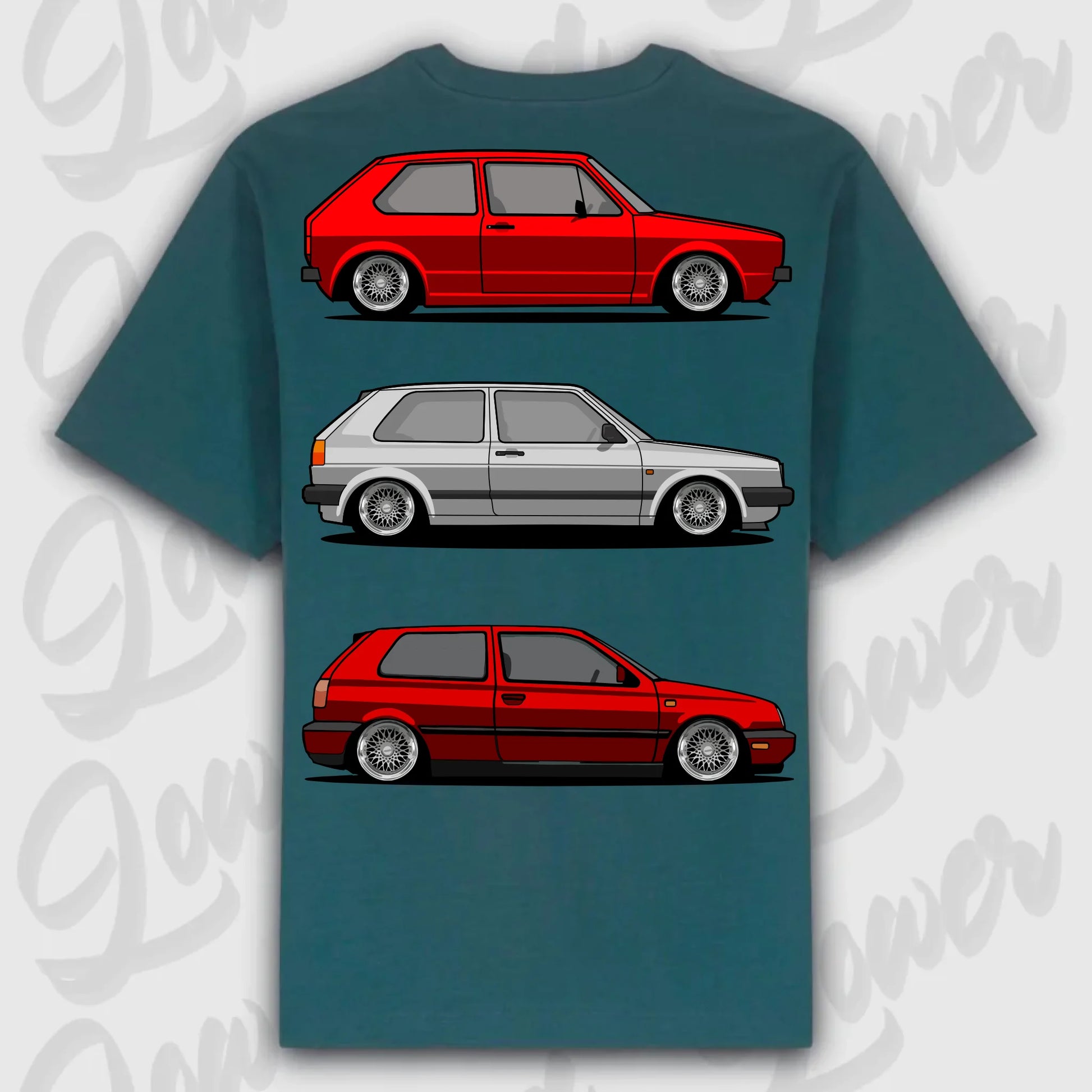 T-Shirt MK1 - MK 3 - personalisierbar Oversized T-Shirt ( Back Print ) Glazed-Green