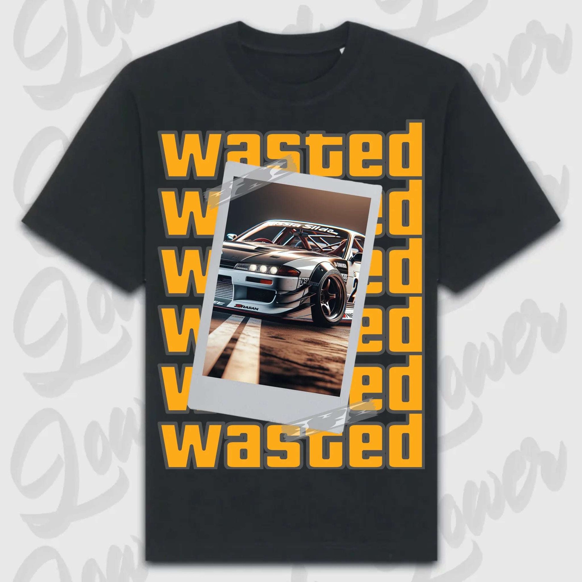 T-Shirt your Car Wasted Oversized T-Shirt ( Front Print ) Black