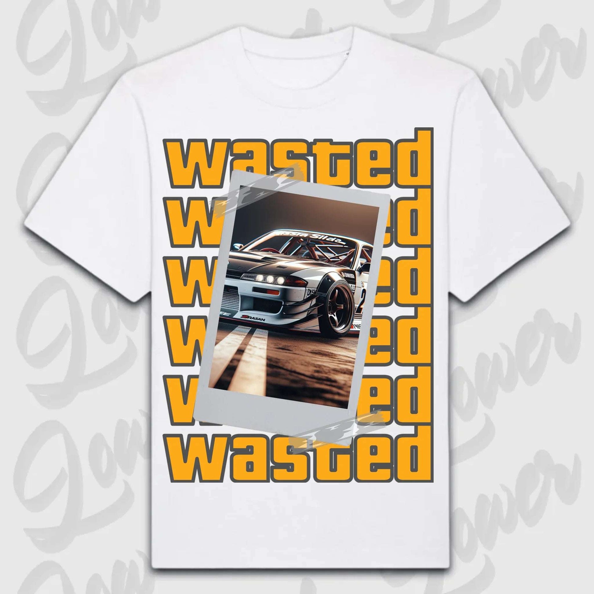 T-Shirt your Car Wasted Oversized T-Shirt ( Front Print ) White