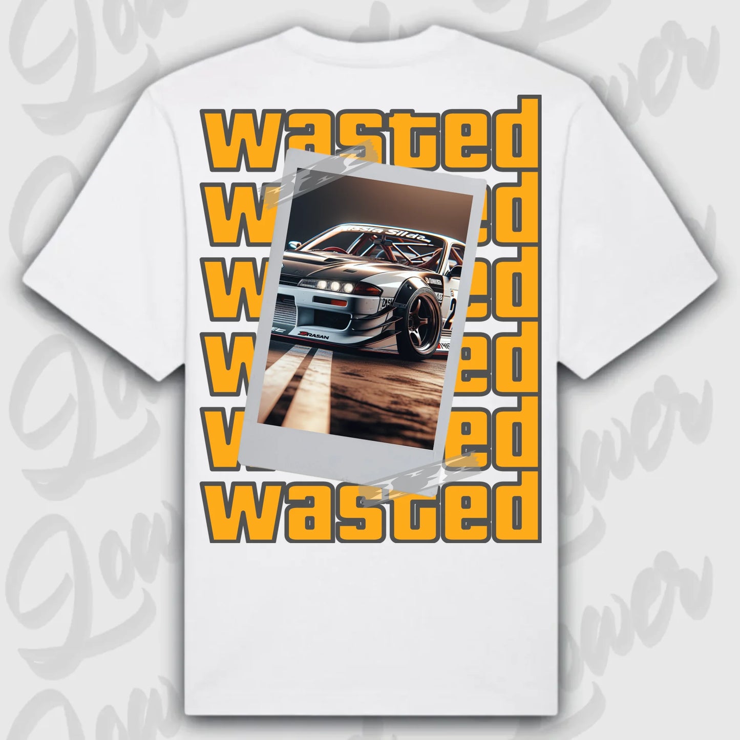 T-Shirt your Car Wasted Oversized T-Shirt ( Back Print ) White