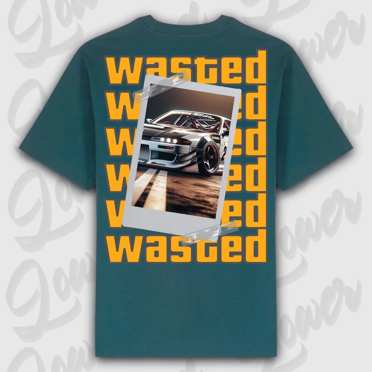 T-Shirt your Car Wasted Oversized T-Shirt ( Back Print ) Glazed-Green