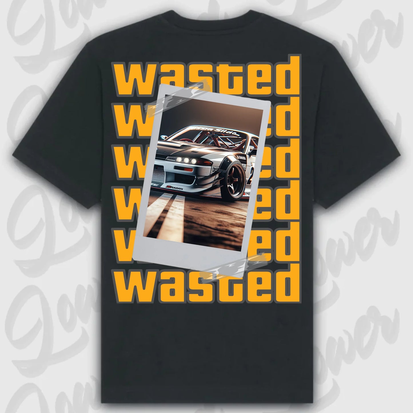T-Shirt your Car Wasted Oversized T-Shirt ( Back Print ) Black