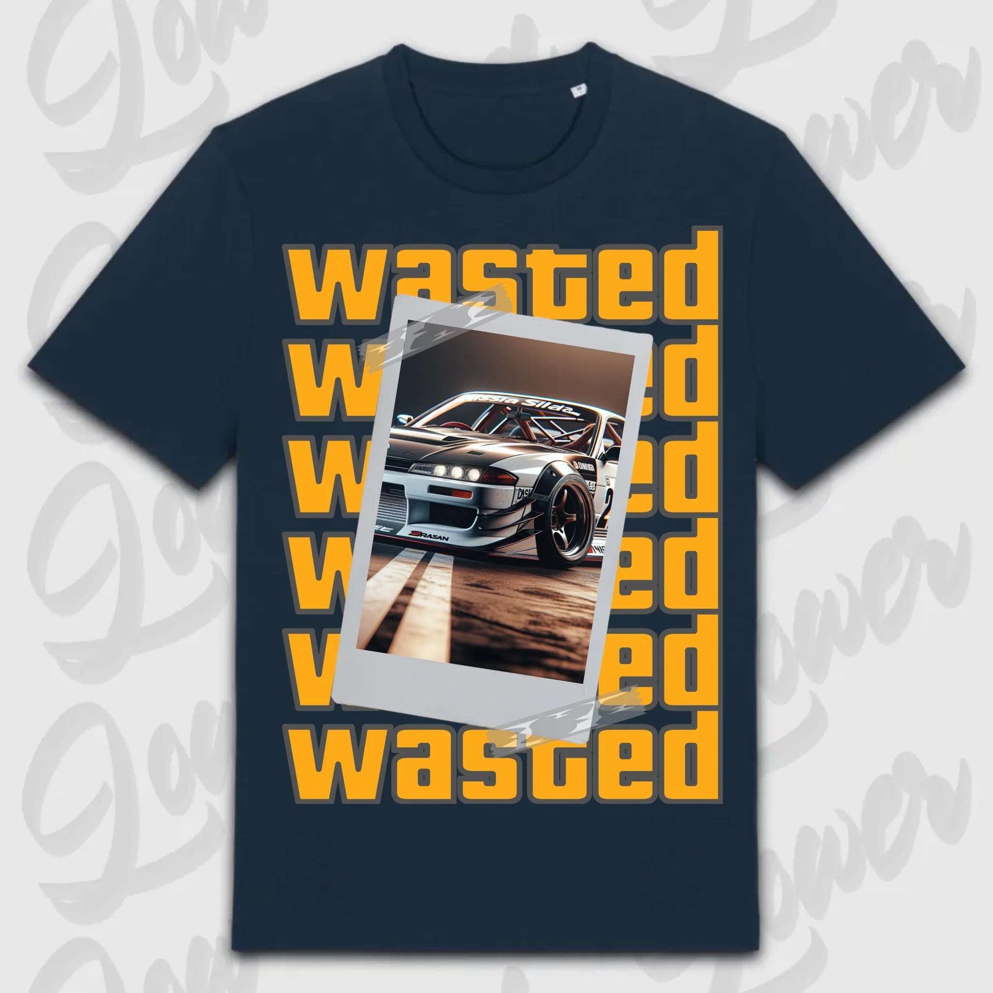 T-Shirt your Car Wasted Standard T-Shirt ( Front Print ) French-Navy