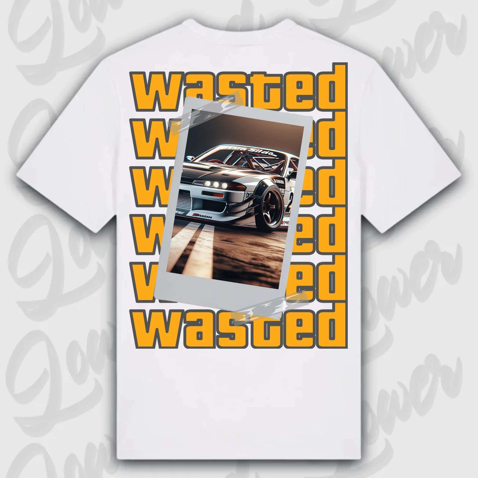T-Shirt your Car Wasted Standard T-Shirt ( Back Print ) White