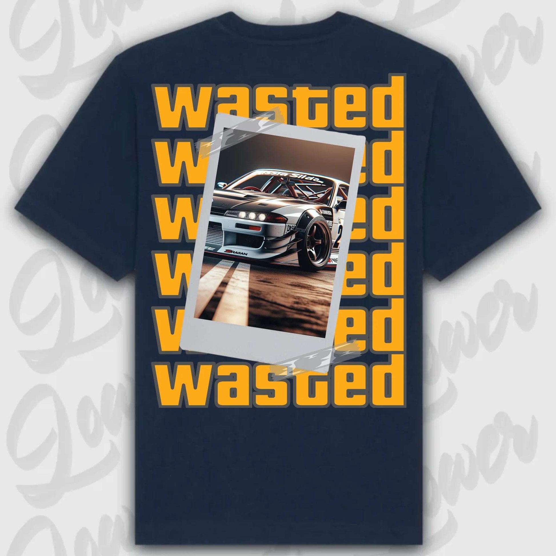 T-Shirt your Car Wasted Standard T-Shirt ( Back Print ) French-Navy