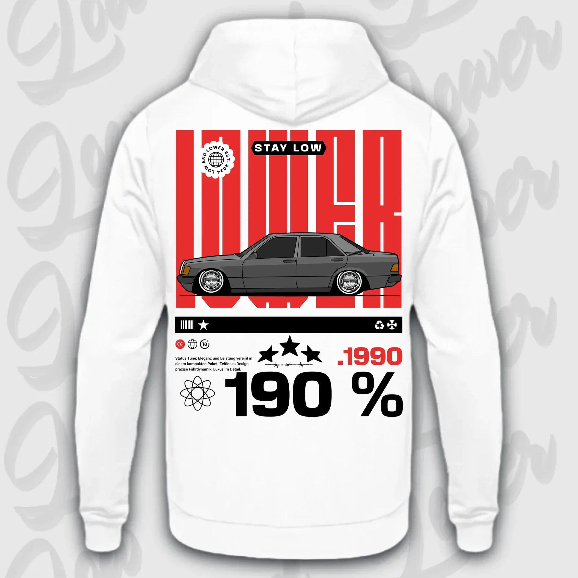 Hoodie 190e/ 190e Kombi - personalisierbar Standard Hoodie Arctic-White