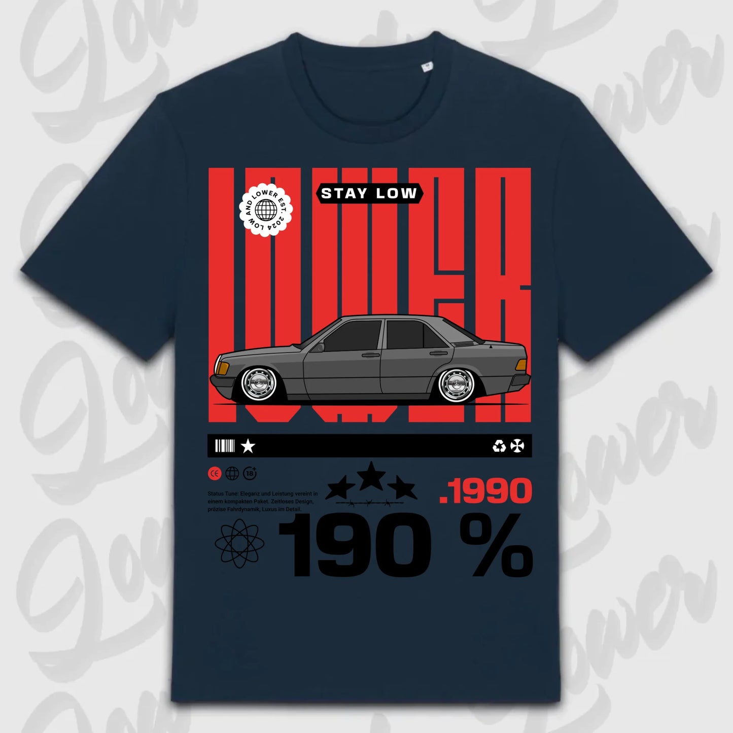 T-Shirt 190e/ 190e Kombi - personalisierbar Standard T-Shirt ( Front Print ) French-Navy