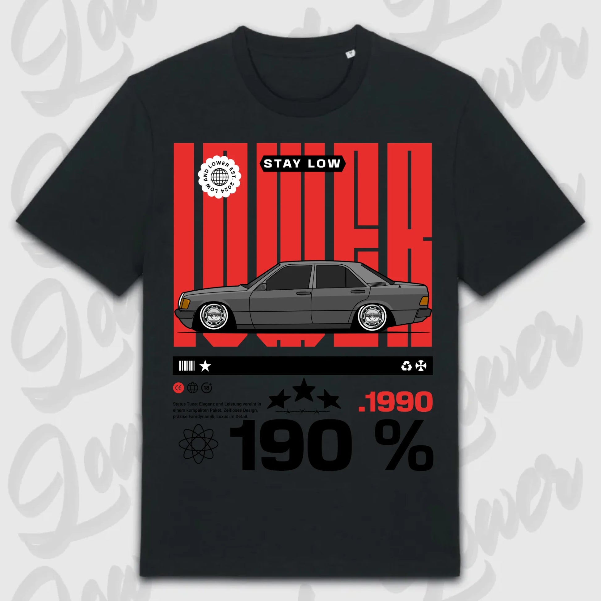T-Shirt 190e/ 190e Kombi - personalisierbar Standard T-Shirt ( Front Print ) Black