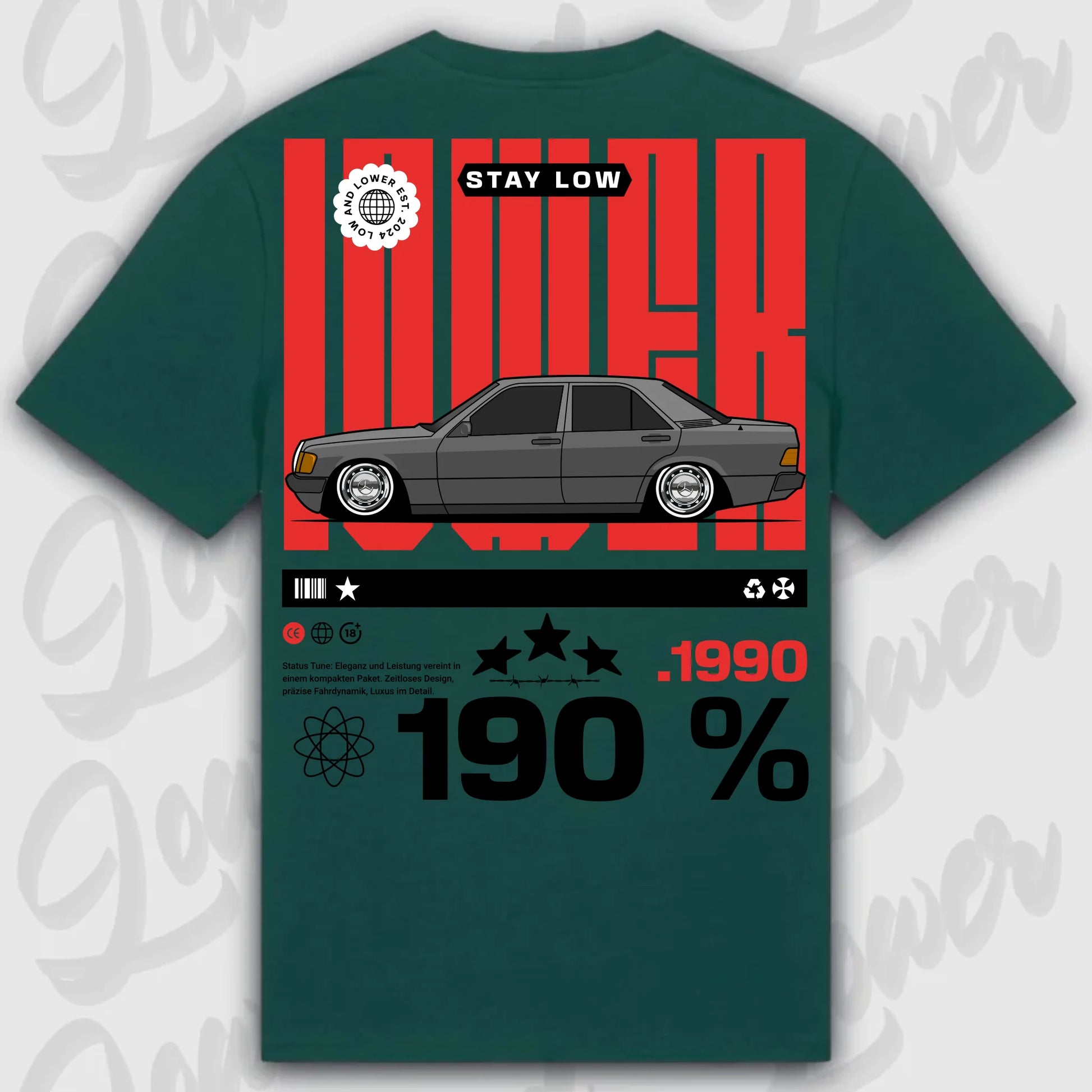 T-Shirt 190e/ 190e Kombi - personalisierbar Standard T-Shirt ( Back Print ) Glazed-Green XXL