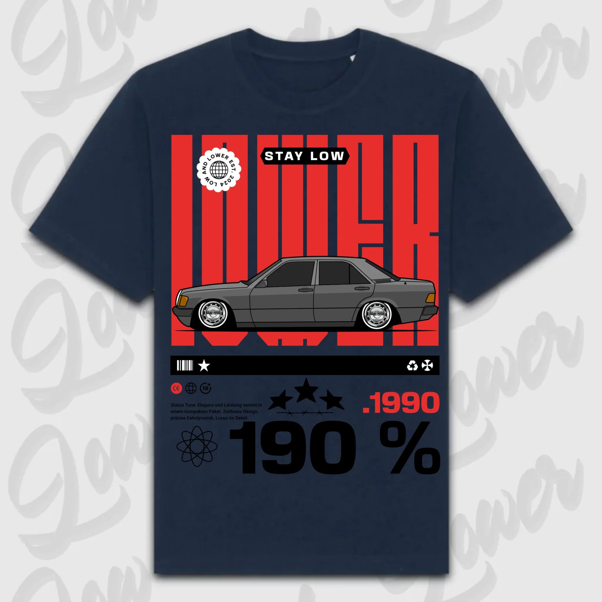 T-Shirt 190e/ 190e Kombi - personalisierbar Oversized T-Shirt ( Front Print )