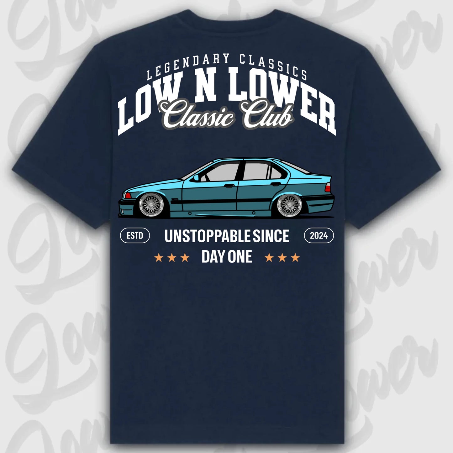 T-Shirt E36 - personalisierbar Standard T-Shirt ( Back Print ) French-Navy