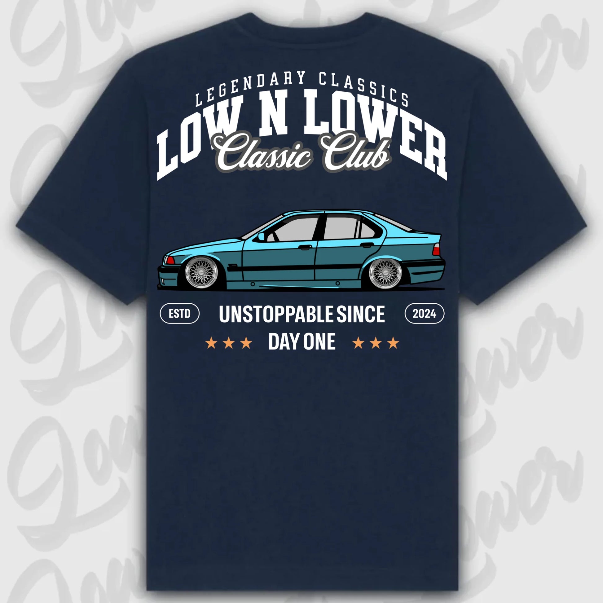 T-Shirt E36 - personalisierbar Standard T-Shirt ( Back Print ) French-Navy