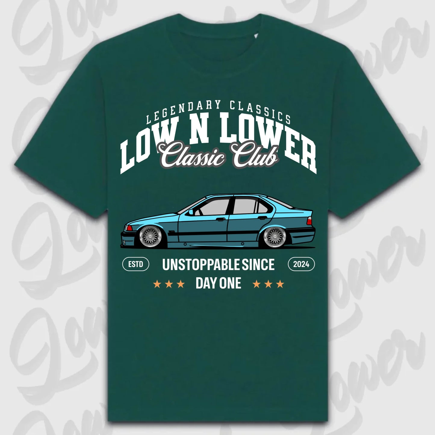T-Shirt E36 - personalisierbar Oversized T-Shirt ( Front Print ) Glazed-Green