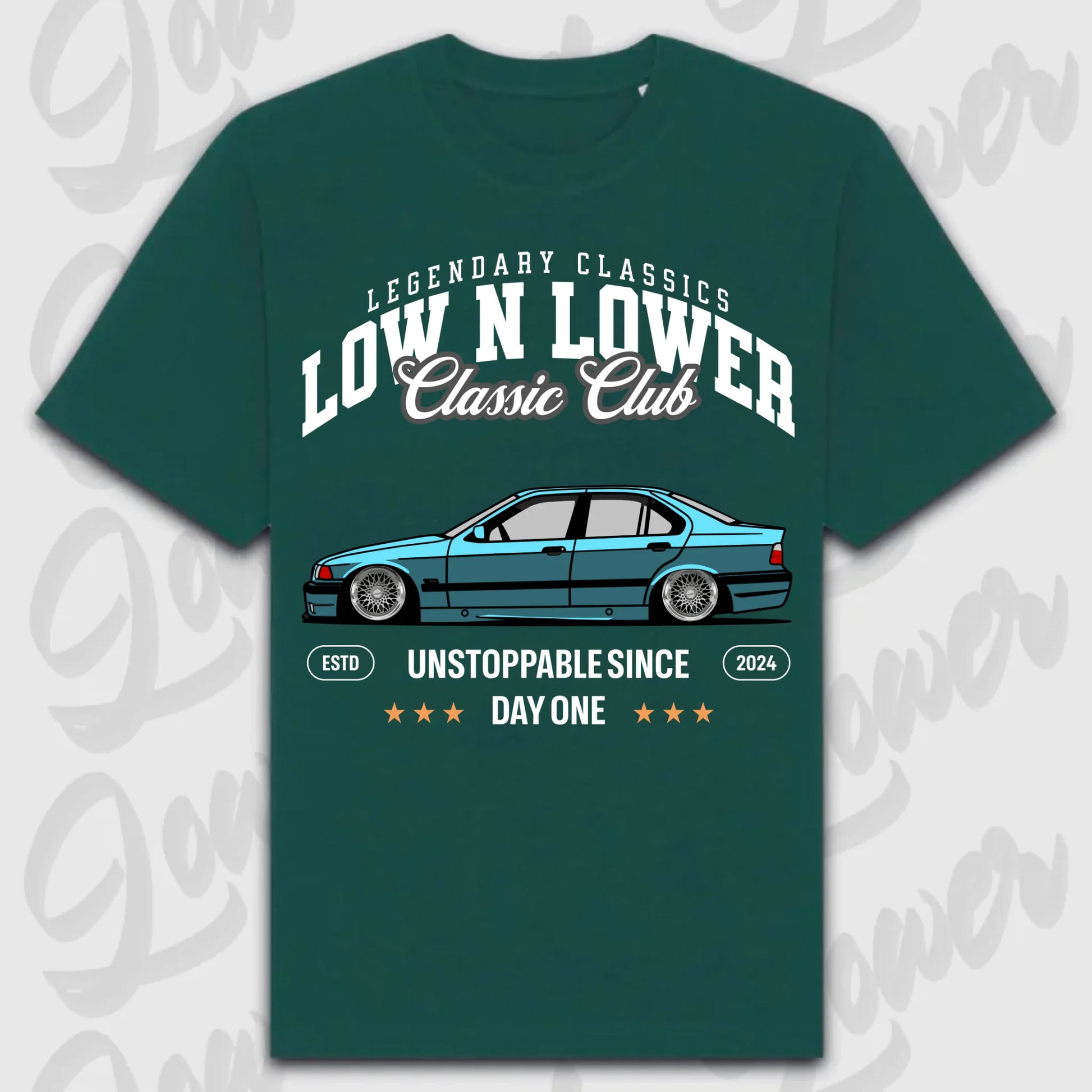 T-Shirt E36 - personalisierbar Oversized T-Shirt ( Front Print ) Glazed-Green