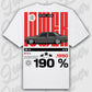 T-Shirt 190e/ 190e Kombi - personalisierbar Oversized T-Shirt ( Back Print ) White