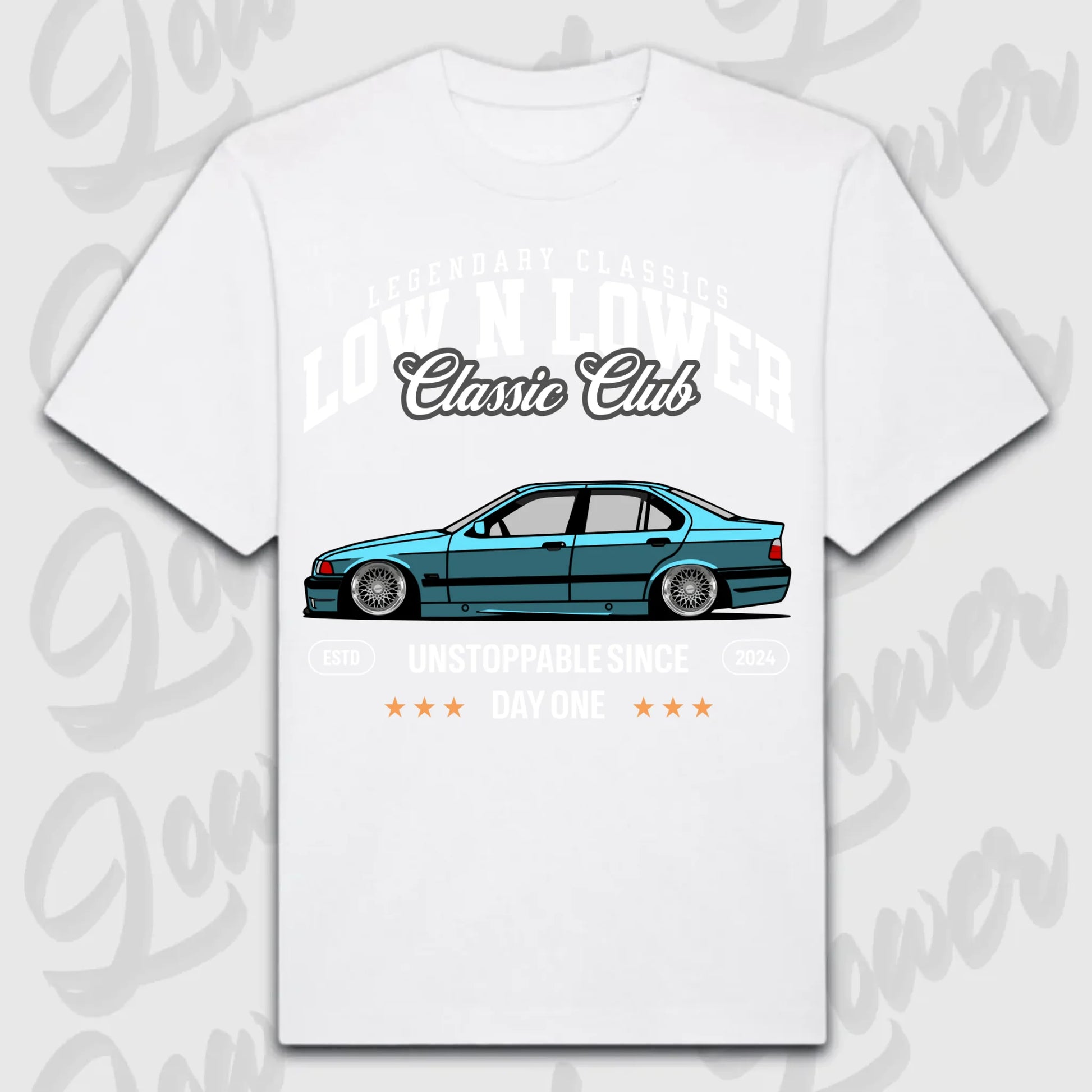 T-Shirt E36 - personalisierbar Oversized T-Shirt ( Front Print ) White