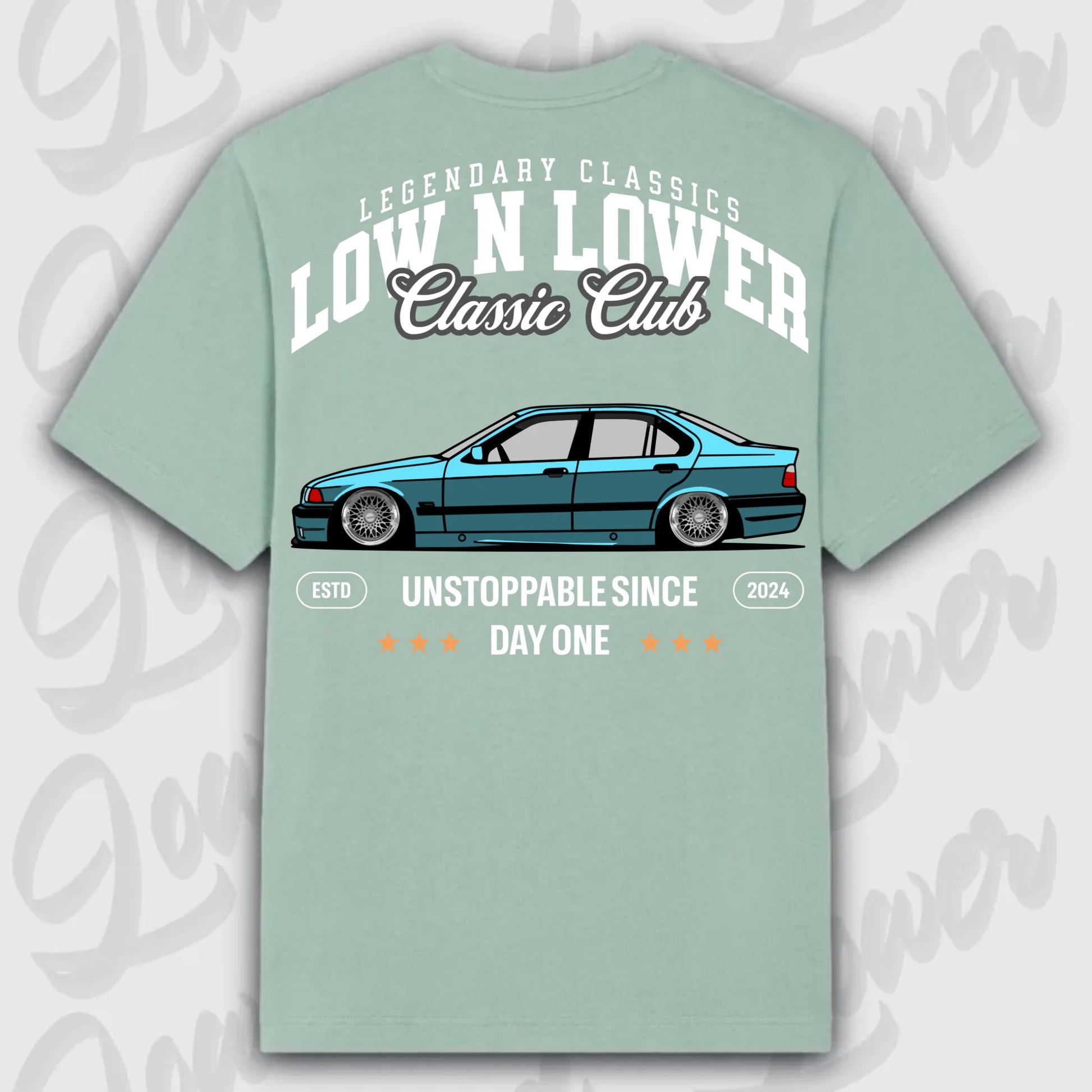 T-Shirt E36 - personalisierbar Oversized T-Shirt ( Back Print ) Aloe