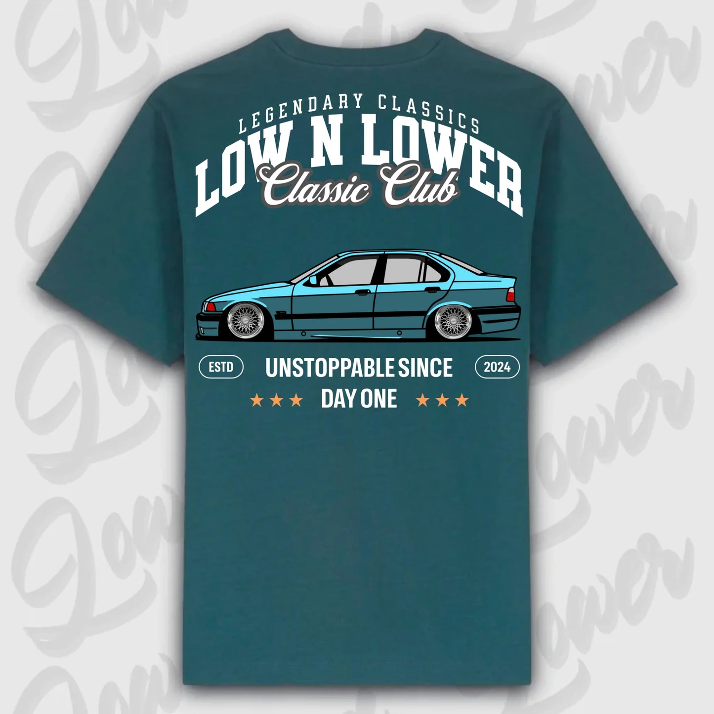 T-Shirt E36 - personalisierbar Oversized T-Shirt ( Back Print ) Glazed-Green