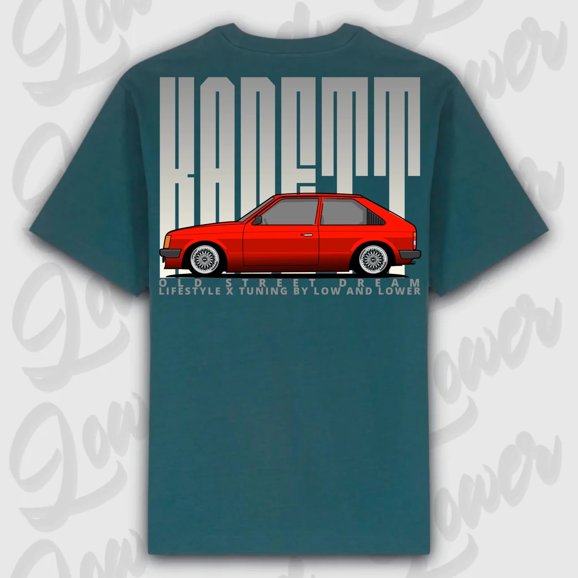 T-Shirt Kadett D - personalisierbar Oversized T-Shirt ( Back Print ) Glazed-Green