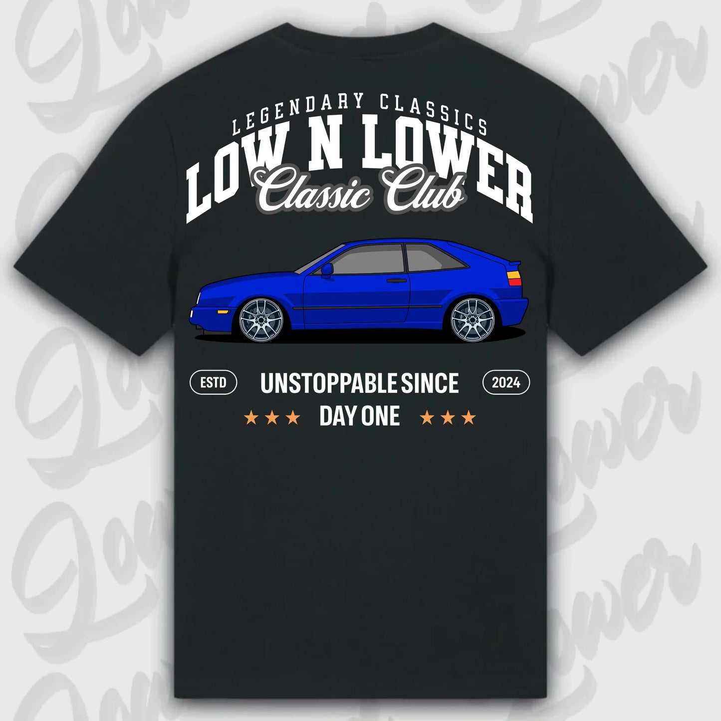 Mockup Stand shirt teeinblue - shirt Over 1
