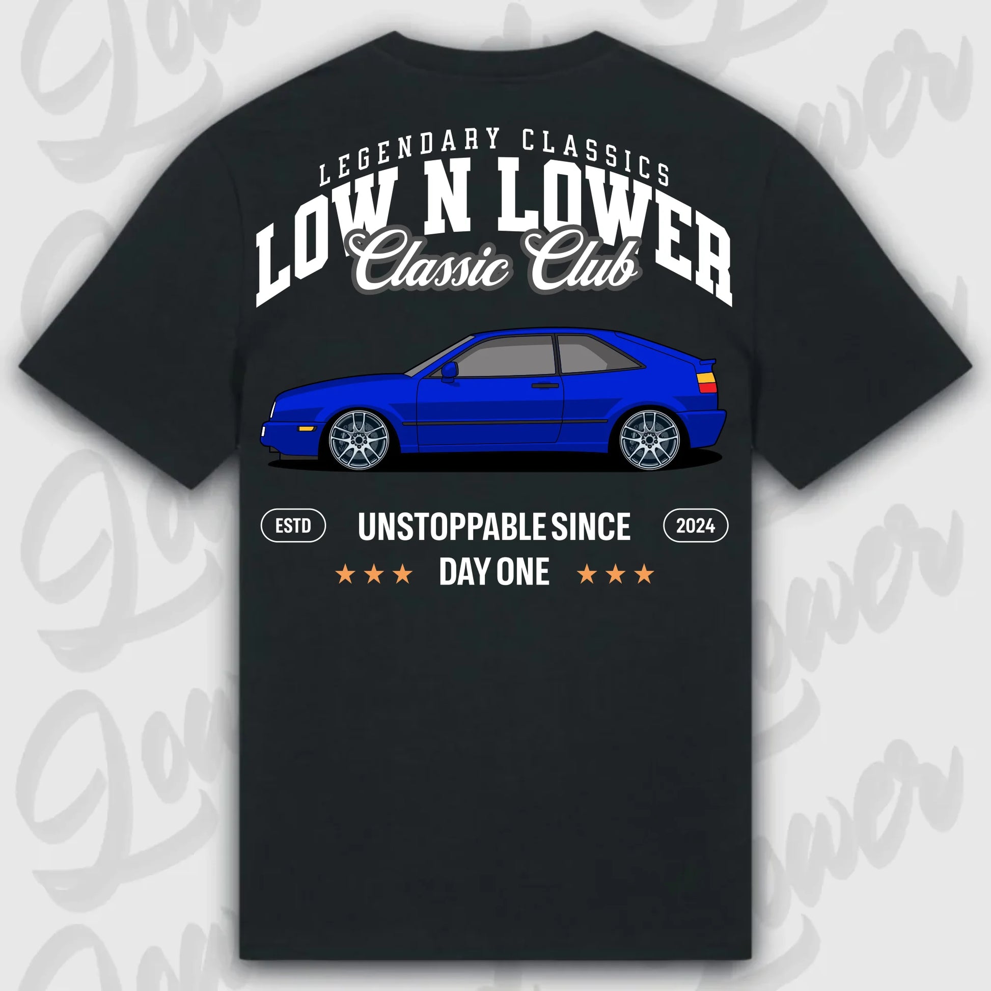 Mockup Stand shirt teeinblue - shirt Over 1