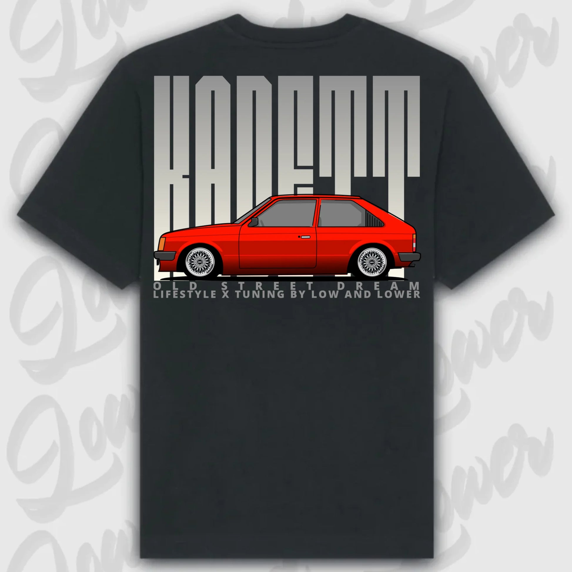 T-Shirt Kadett D - personalisierbar Oversized T-Shirt ( Back Print ) Black