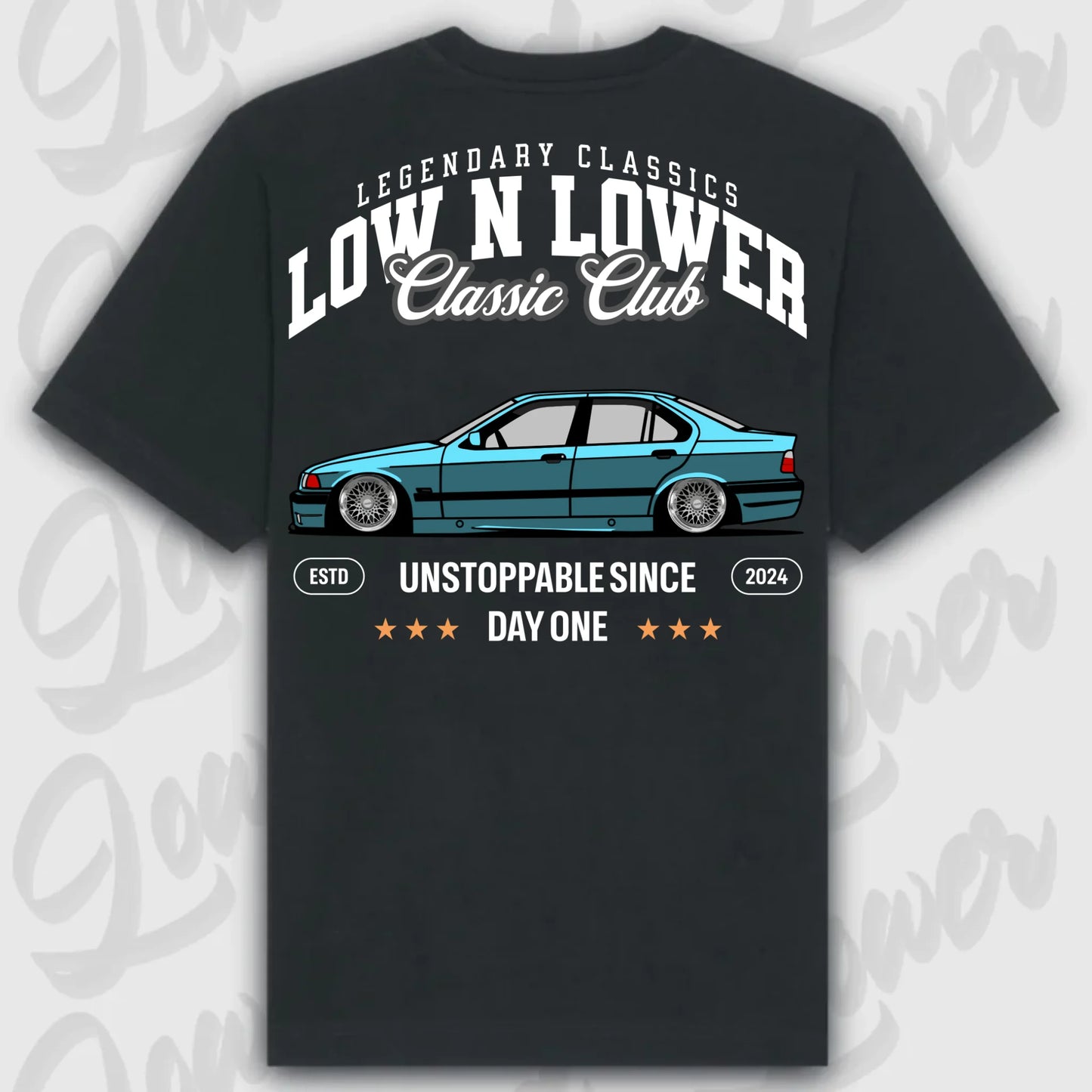 T-Shirt E36 - personalisierbar Oversized T-Shirt ( Back Print ) Black
