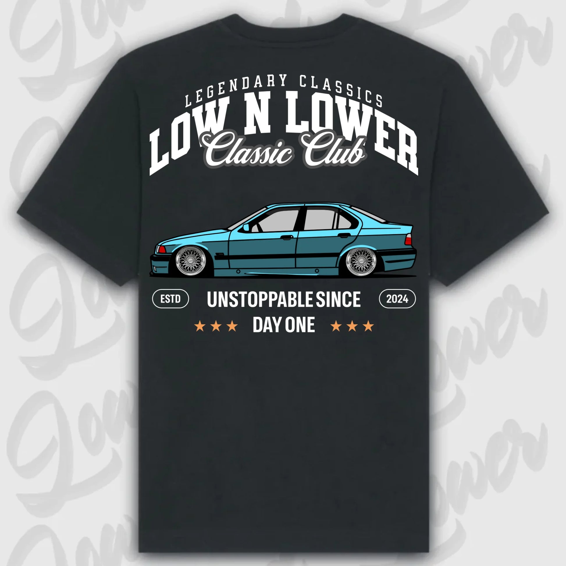 T-Shirt E36 - personalisierbar Oversized T-Shirt ( Back Print ) Black