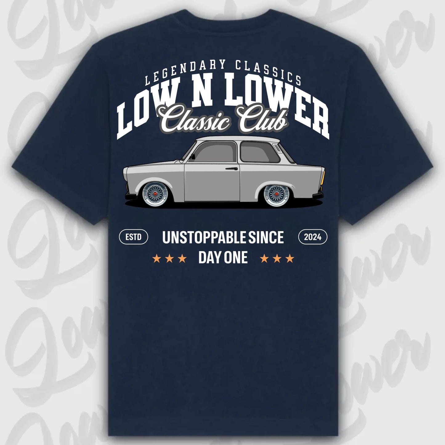 T-Shirt Trabant - personalisierbar Standard T-Shirt ( Back Print ) French-Navy