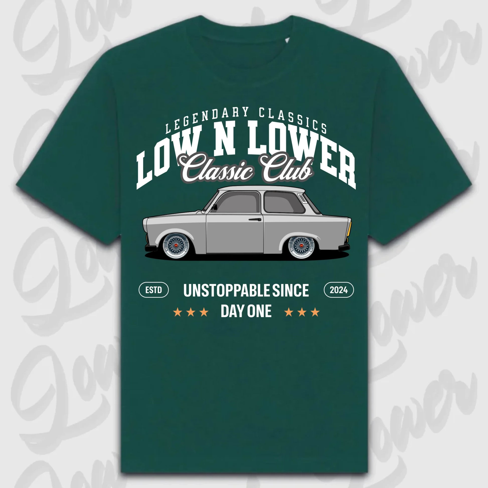 T-Shirt Trabant - personalisierbar Oversized T-Shirt ( Front Print ) Glazed-Green