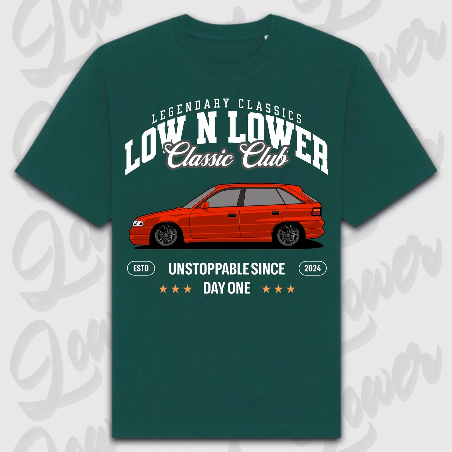 T-Shirt Astra F - personalisierbar Oversized T-Shirt ( Front Print ) Glazed-Green