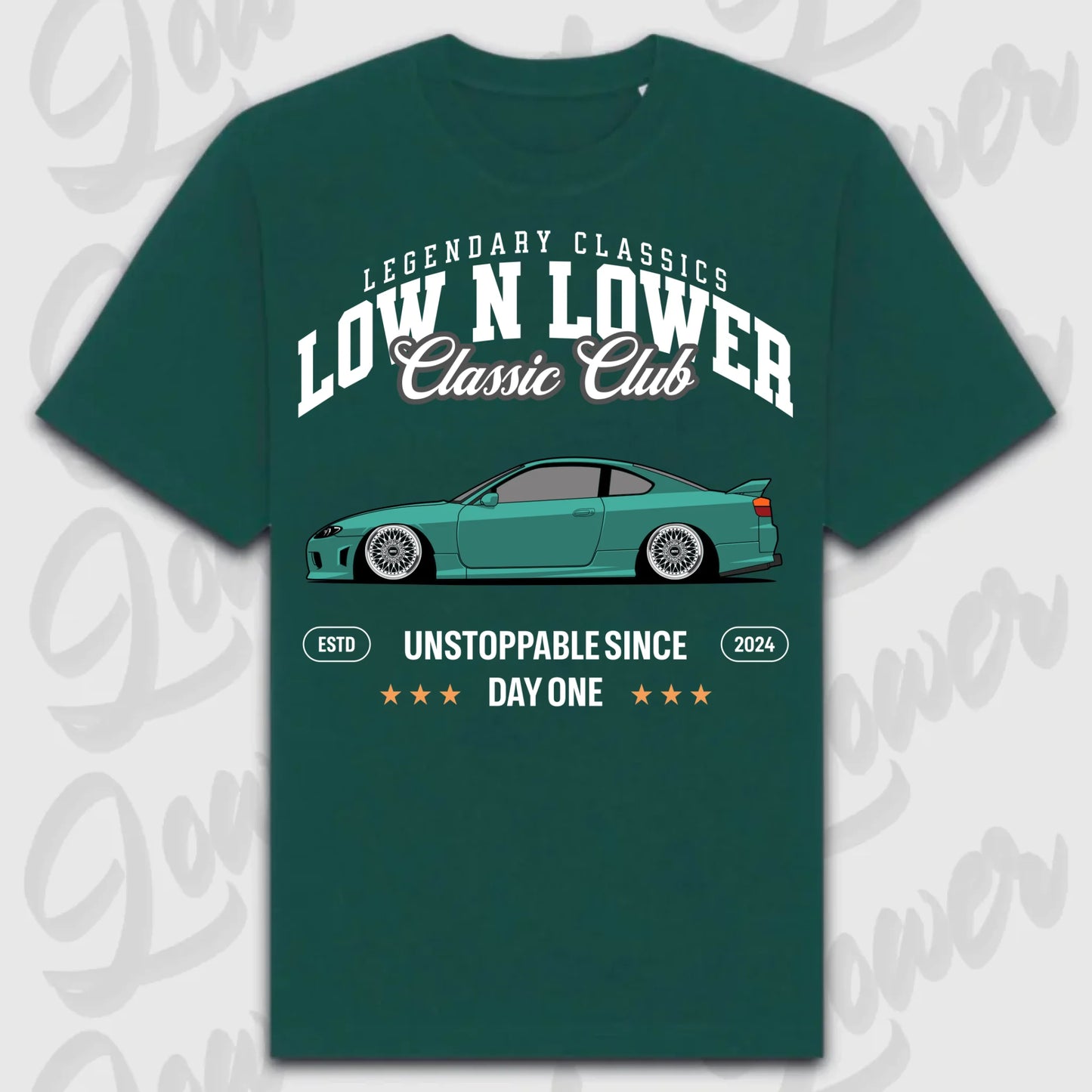 T-Shirt Silvia S15 - personalisierbar Oversized T-Shirt ( Front Print ) Glazed-Green