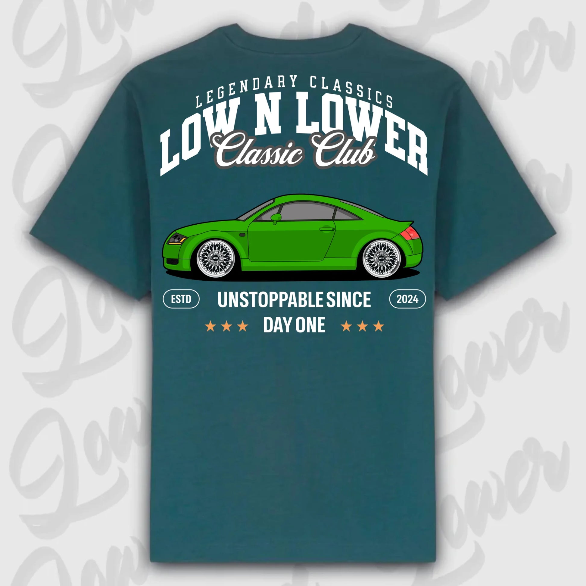 T-Shirt TT - personalisierbar Oversized T-Shirt ( Back Print ) Glazed-Green