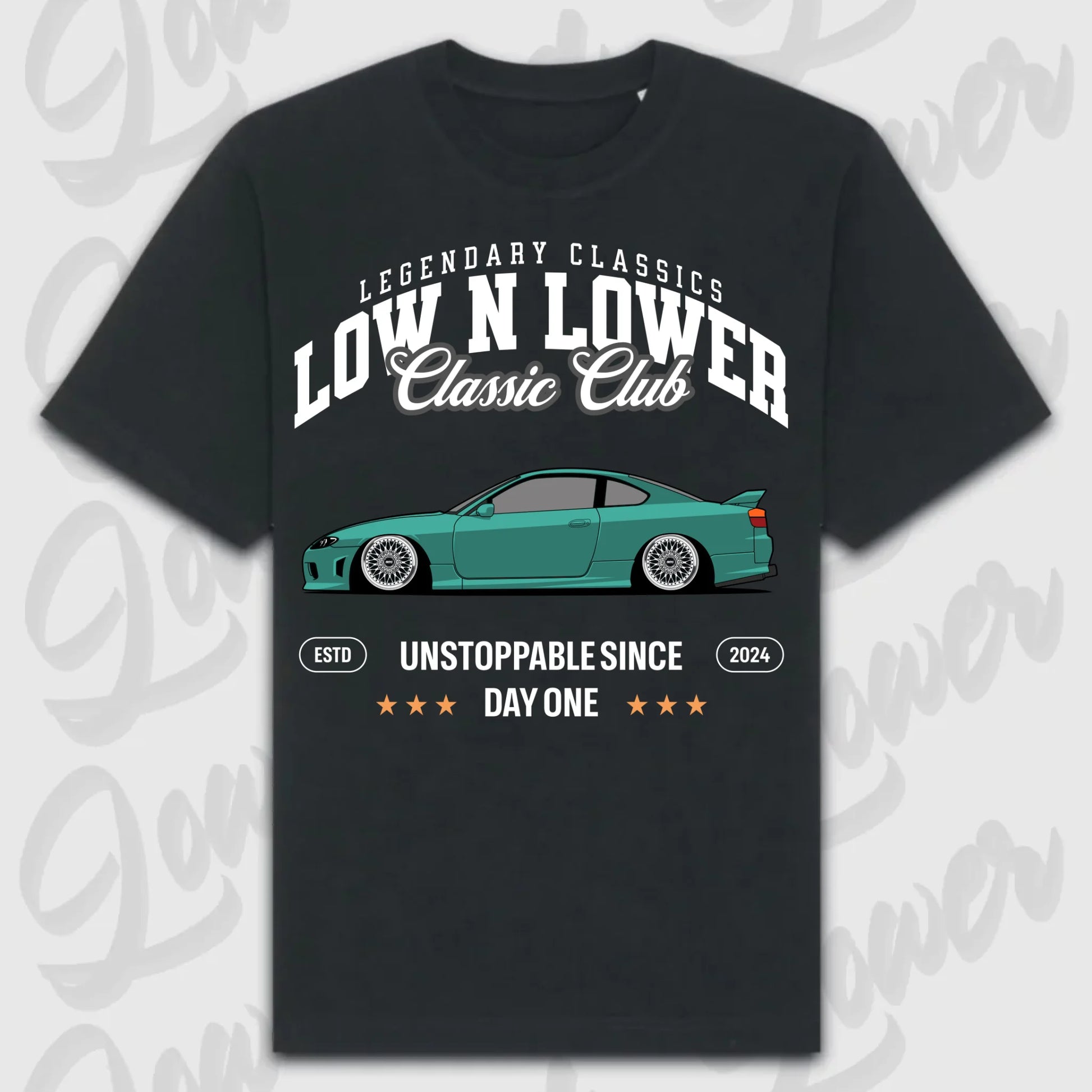 T-Shirt Silvia S15 - personalisierbar Oversized T-Shirt ( Front Print ) Black