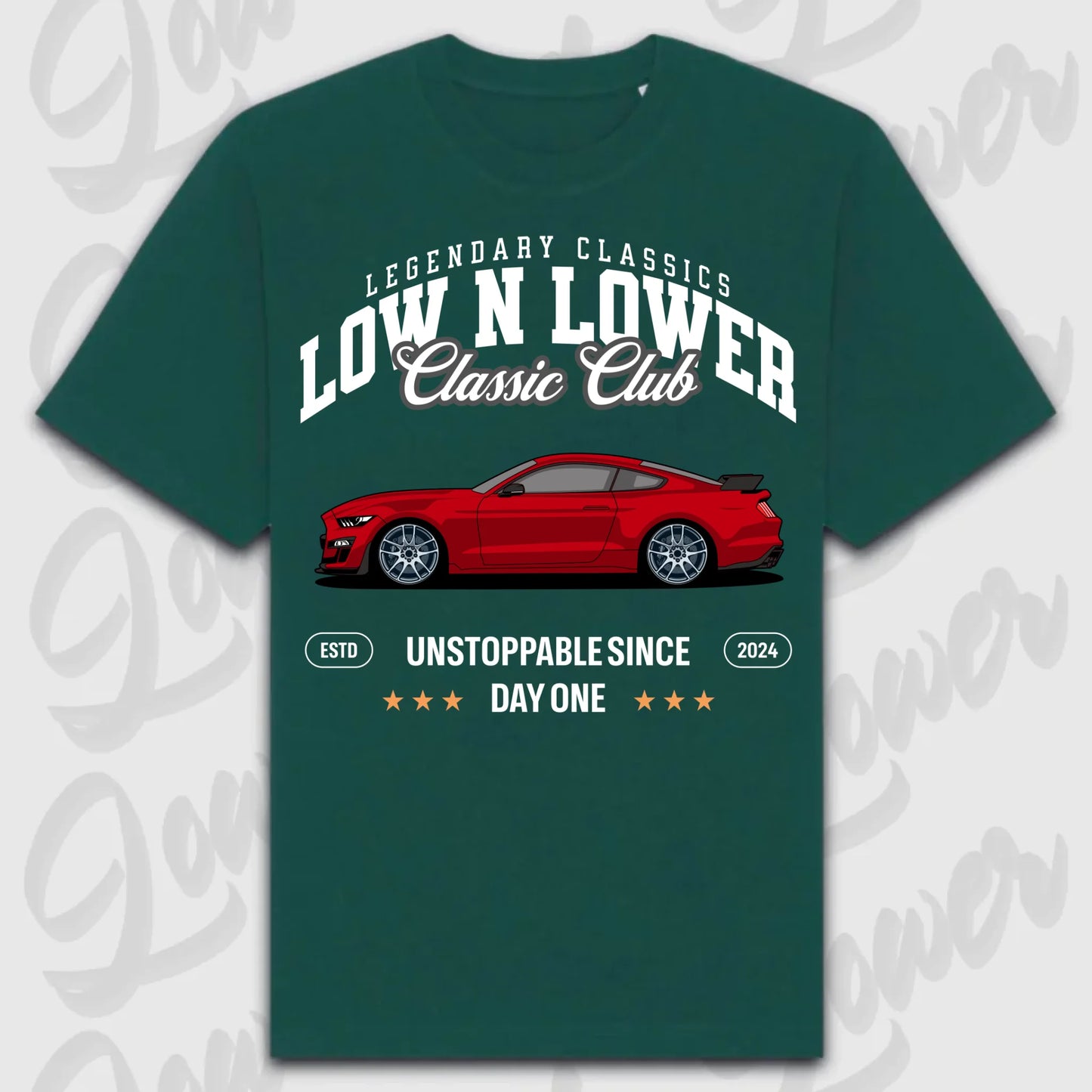 T-Shirt Mustang 2020 - personalisierbar Oversized T-Shirt ( Front Print ) Glazed-Green