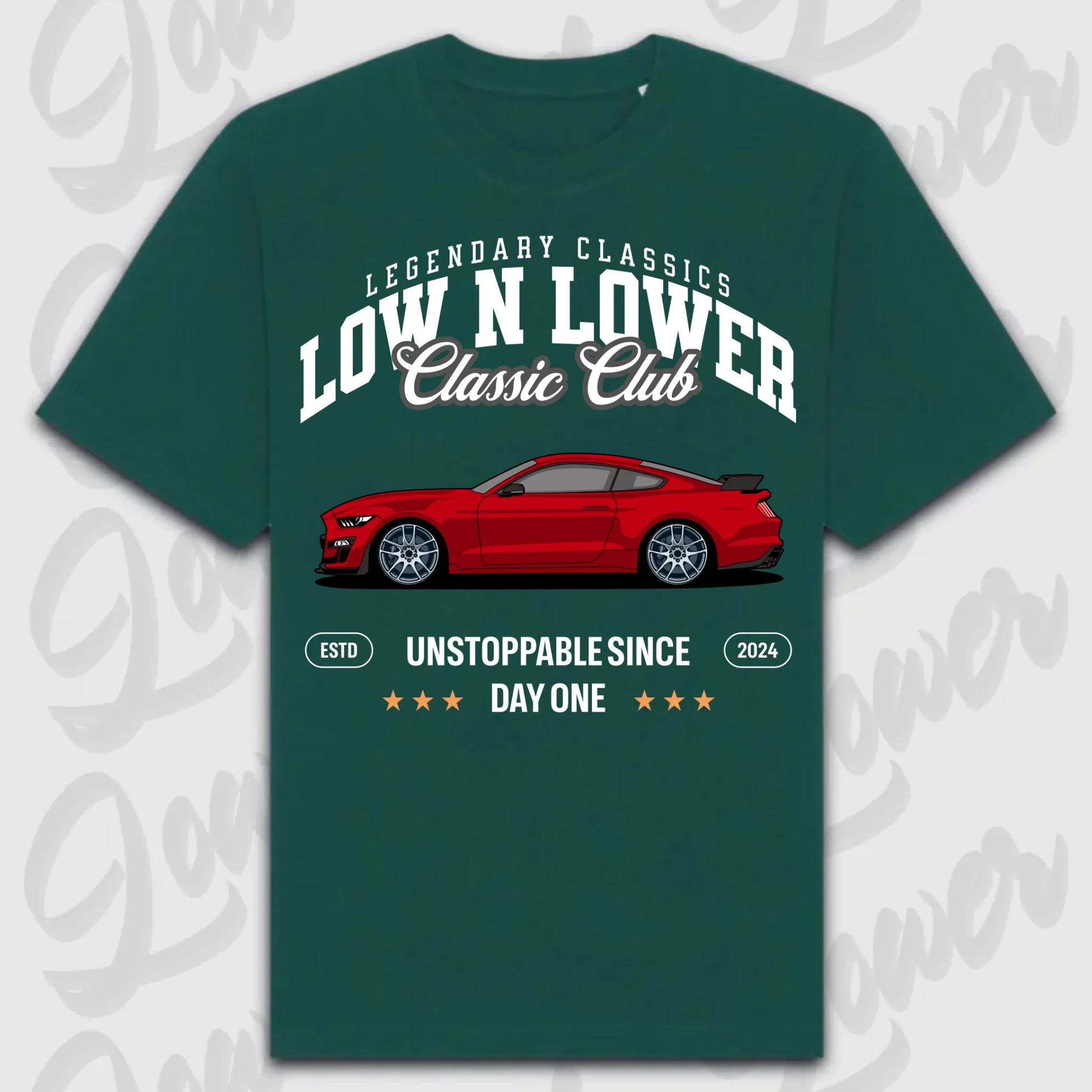 T-Shirt Mustang 2020 - personalisierbar Oversized T-Shirt ( Front Print ) Glazed-Green